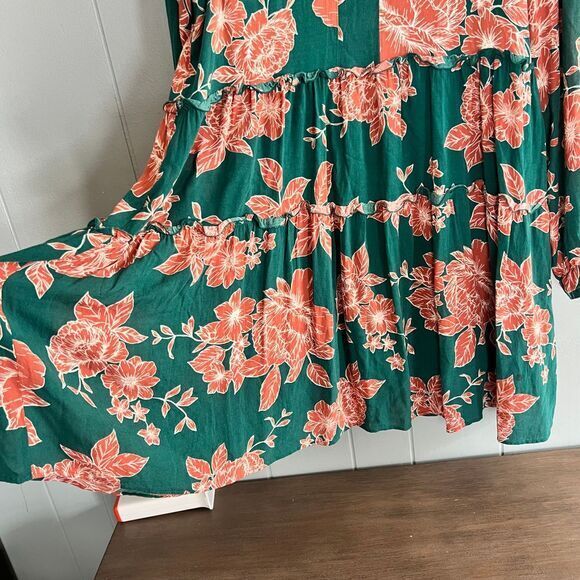 MaEve Anthropologie Floral Print Esther Tiered Long Sleeve Tunic Dress - Size M - Picture 8 of 10